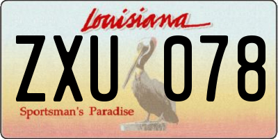 LA license plate ZXU078