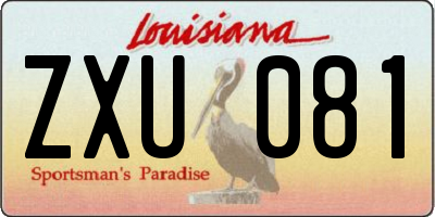 LA license plate ZXU081