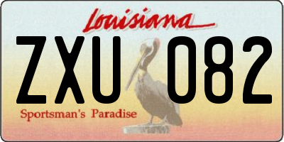 LA license plate ZXU082