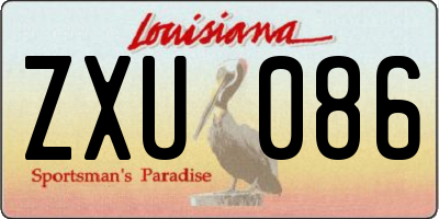LA license plate ZXU086