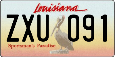 LA license plate ZXU091