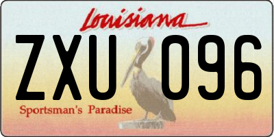 LA license plate ZXU096