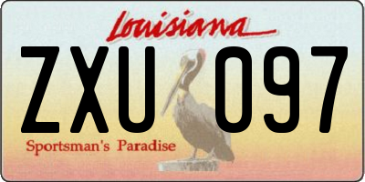 LA license plate ZXU097