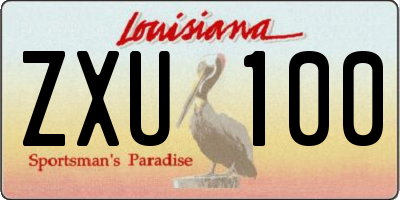 LA license plate ZXU100