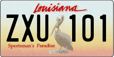 LA license plate ZXU101