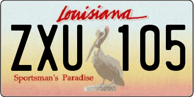 LA license plate ZXU105