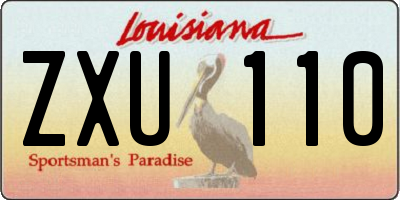 LA license plate ZXU110