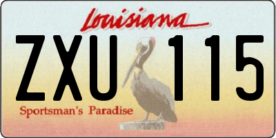 LA license plate ZXU115