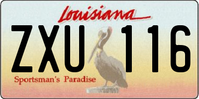 LA license plate ZXU116