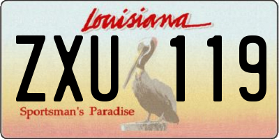 LA license plate ZXU119
