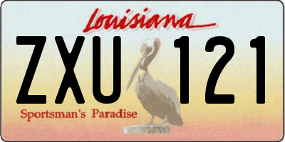 LA license plate ZXU121