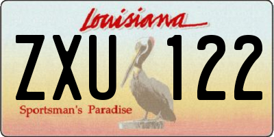 LA license plate ZXU122