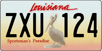 LA license plate ZXU124