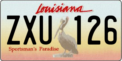 LA license plate ZXU126