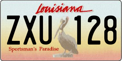 LA license plate ZXU128