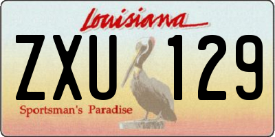 LA license plate ZXU129