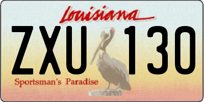 LA license plate ZXU130