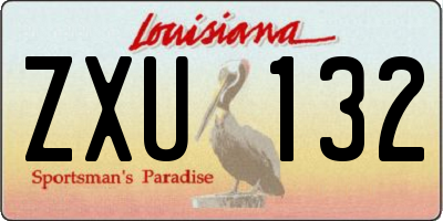 LA license plate ZXU132