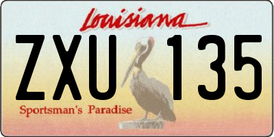 LA license plate ZXU135