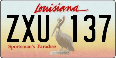 LA license plate ZXU137