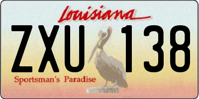LA license plate ZXU138