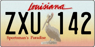 LA license plate ZXU142