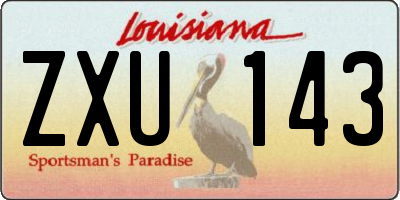 LA license plate ZXU143