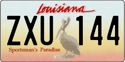 LA license plate ZXU144