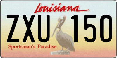 LA license plate ZXU150