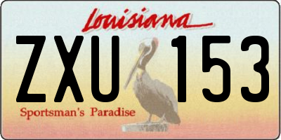 LA license plate ZXU153