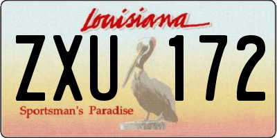 LA license plate ZXU172