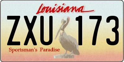 LA license plate ZXU173