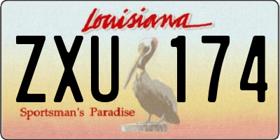 LA license plate ZXU174