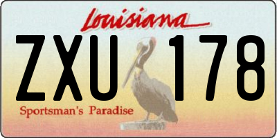 LA license plate ZXU178