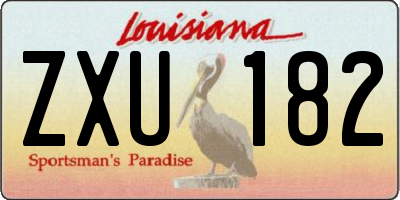 LA license plate ZXU182
