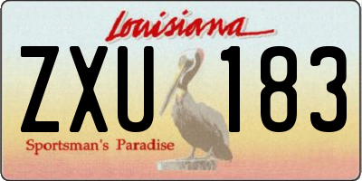 LA license plate ZXU183