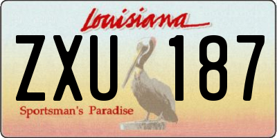 LA license plate ZXU187