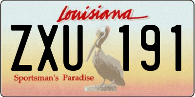 LA license plate ZXU191