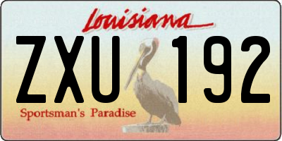 LA license plate ZXU192