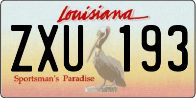 LA license plate ZXU193