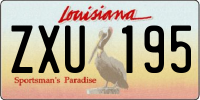 LA license plate ZXU195