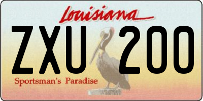 LA license plate ZXU200