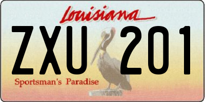 LA license plate ZXU201