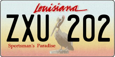 LA license plate ZXU202
