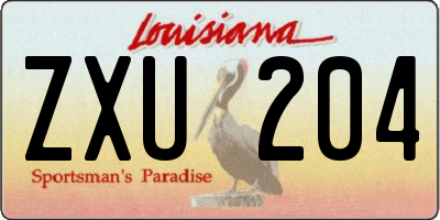 LA license plate ZXU204