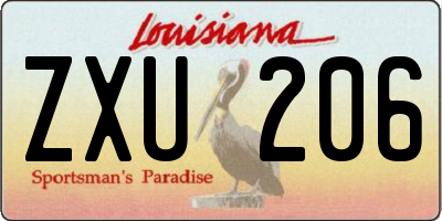 LA license plate ZXU206