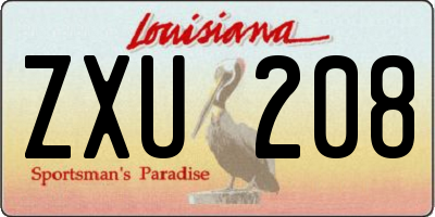 LA license plate ZXU208