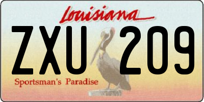 LA license plate ZXU209