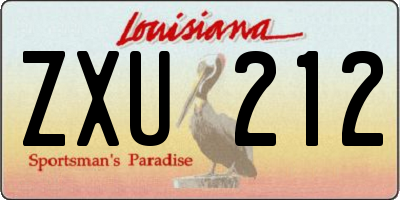 LA license plate ZXU212