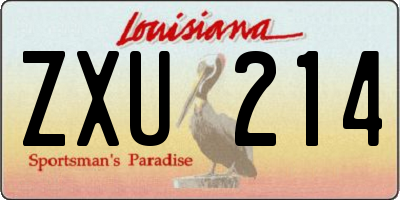 LA license plate ZXU214